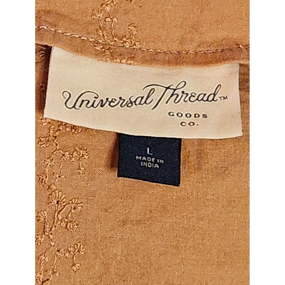 Universal Threads Peach Ruffled Square-Neck Blouse Size Large - Picture 2 of 10